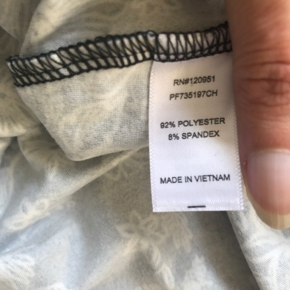 # Floral Black & White Choker Neck Long Top / Dress Size X-Small - Picture 7 of 8